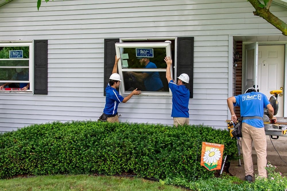 New energy-efficient windows installed in a bright modern living room